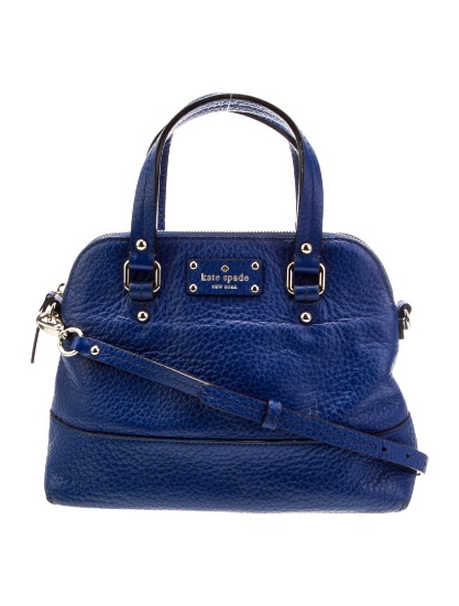 Kate Spade Blue Leather Zip Closure Shldr Bag