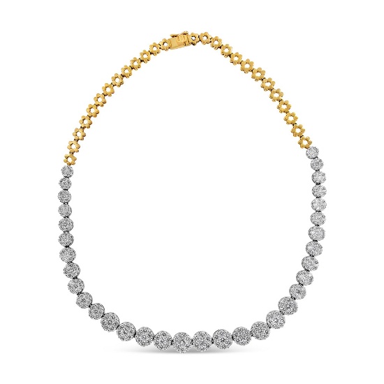 Igi Certified 14k Gold 14.80ct Diamond Necklace