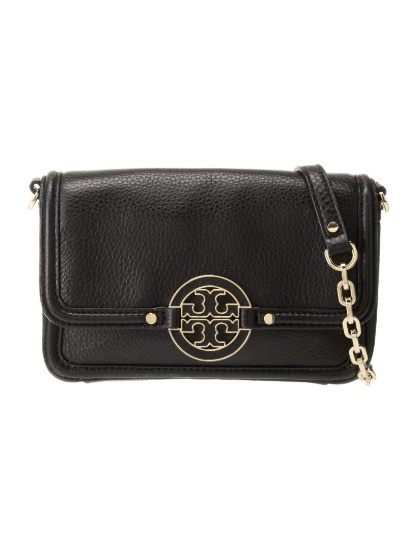 Tory Burch Blk Leather Chain-link Crossbody Bag