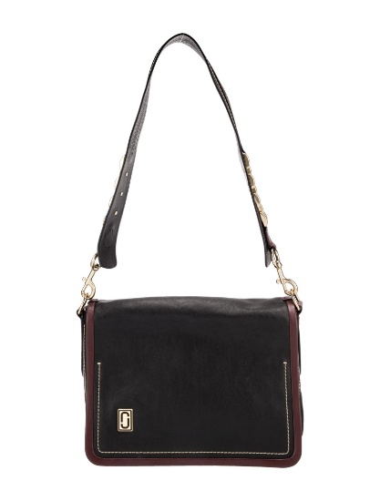 Marc Jacobs Blk Leather Snap Cls Shldr Bag