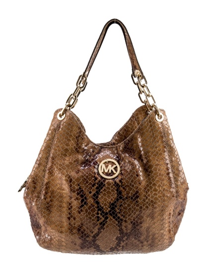 Michael Kors Patent Leather Animal Print Shldr Bag