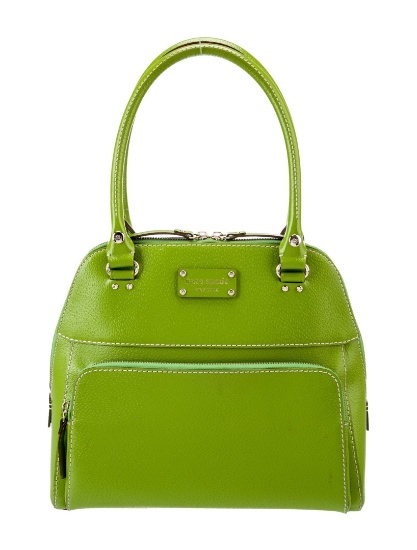 Kate Spade Green Leather Zip Closure Shldr Bag