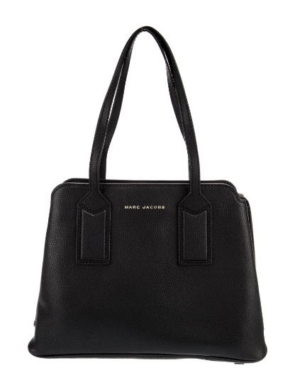 Marc Jacobs Blk Leather Gold-tone Hdw Shoulder Bag