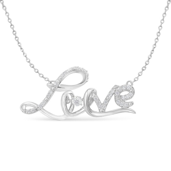 Stunning .24ct Diamond "love" Necklace