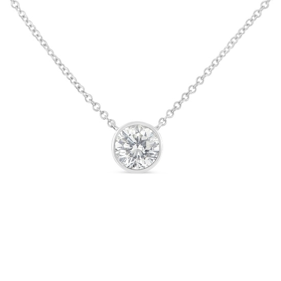 10k Gold .33ct Diamond Modern Bezel-set Necklace
