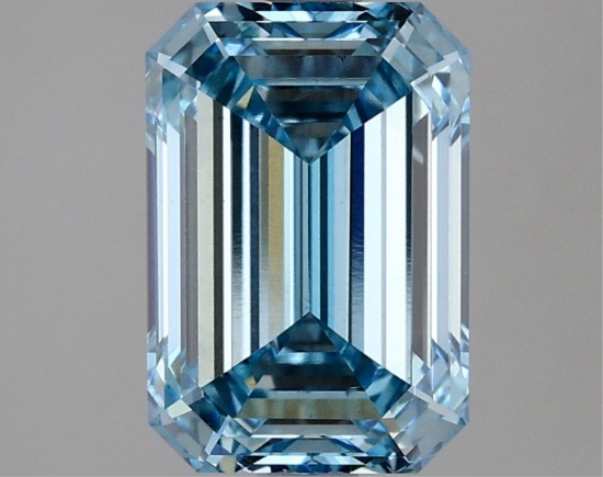 Fancy Blue Emerald Cut 3.02ct Vs2 Lab Diamond