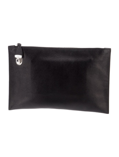 Prada Clutch Nero Saffiano Lux Leather Clutch