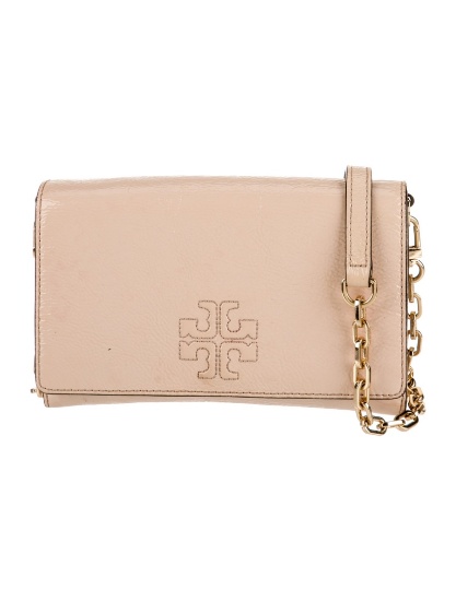 Tory Burch Neutrals Patent Leather Clutch