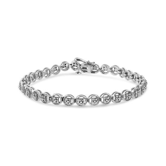 Elegant .10ct Diamond Open Circle Link Bracelet