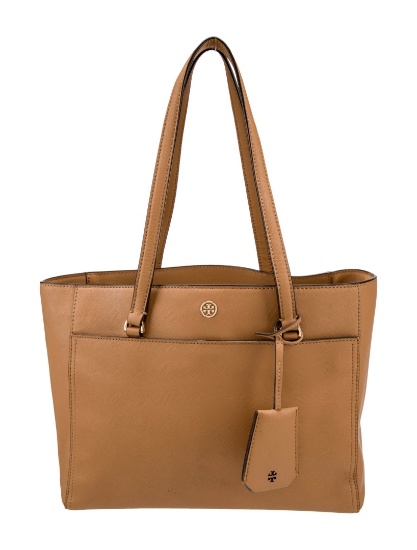 Tory Burch Brown Gold-tone Hdw Top Handle Bag