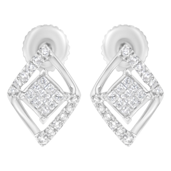 10k Gold .33ct Double Composite Earrings