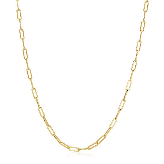 14k Gold Wide Paperclip Chain