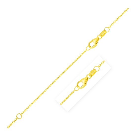 14k Gold Double Extendable Diamond Cut Cable Chain