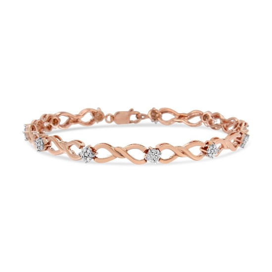 10k Gold-pl .50ct Diamond Link Tennis Bracelet
