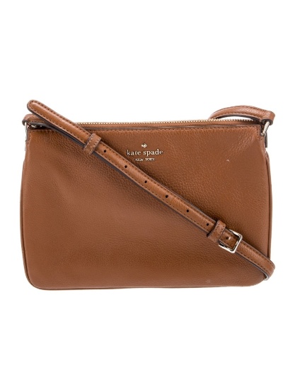 Kate Spade Brown Leather Zip Closure Crossbody Bag