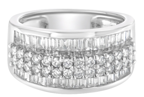 14k W. Gold 1.50ct Diamond Multi-row Cocktail Band