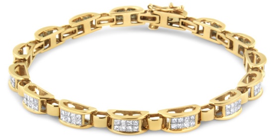 14k Gold Princess 2.50ct Diamond Tennis Bracelet