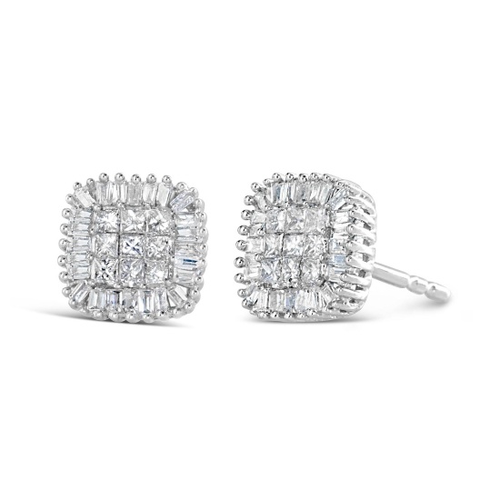10k Gold .49ct Diamond Composite Stud Earrings