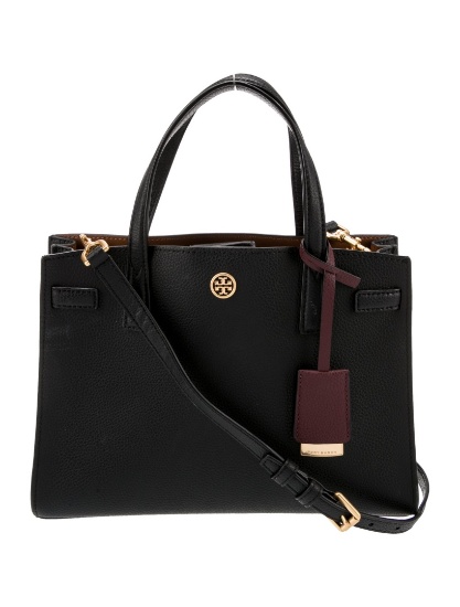Tory Burch Black Leather Gold-tone Hdw Top Hdl Bag