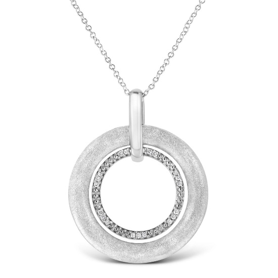 Elegant .08ct Diamond Double Circle Necklace