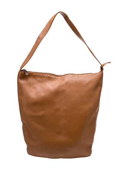 Furla Brown Leather Gold-tone Hdw Zip Shldr Bag