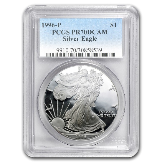1996-p Proof American Silver Eagle Pr-70 Pcgs
