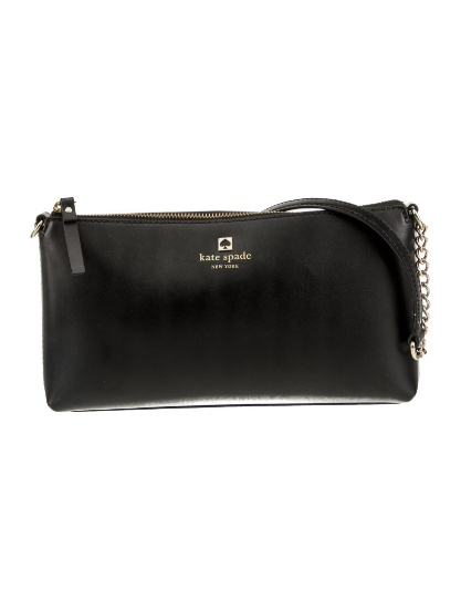 Kate Spade Blk Leather Bow & Chain-link Shldr Bag