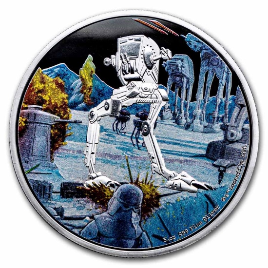 2022 Niue 5 Oz Ag Star Wars At-st Walker W/ Coa