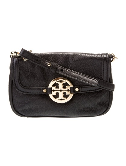 Tory Burch Black Leather Flap & Crossbody Bag