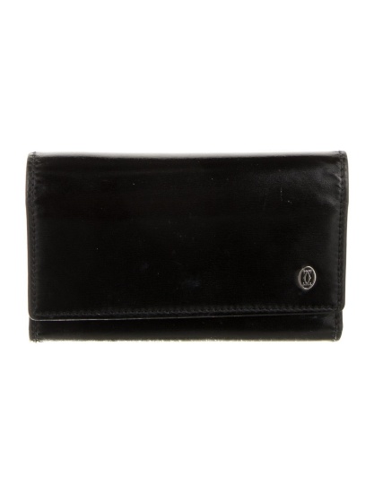 Cartier Leather Silver-tone Hdw Trifold Wallet