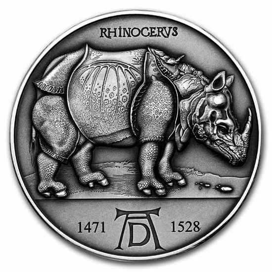 2021 Cameroon 2 Oz Ag Albrecht Durer - Rhinoceros