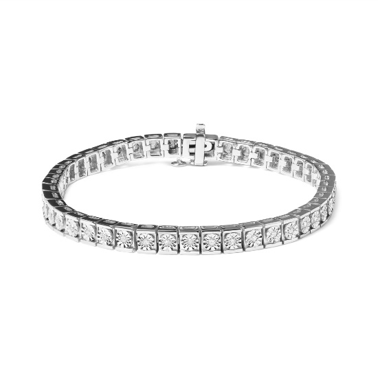 Sparkling .27ct Diamond Bead Link Bracelet