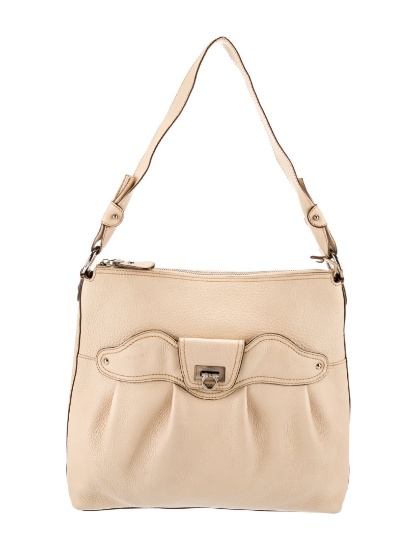 Salvatore Ferragamo Neutrals Leather Zip Shldr Bag