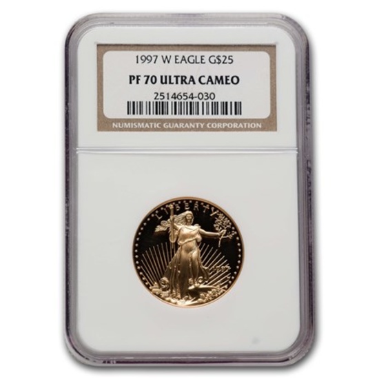 1997-w 1/2oz Proof American Gold Eagle Pf-70 Ucam