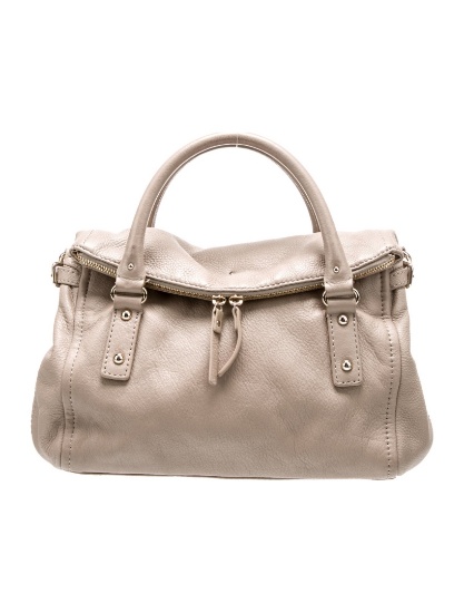 Kate Spade Neutrals Leather Snap Cls Top Hdl Bag