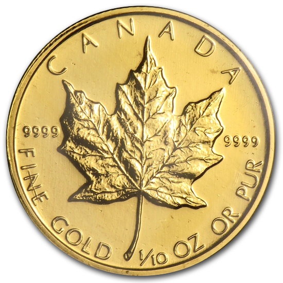 1982 Canada 1/10 Oz Gold Maple Leaf Bu