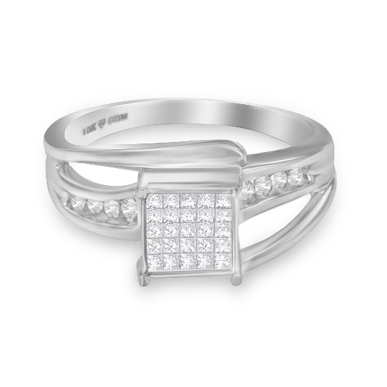 10k Gold .33ct Diamond Composite Bypass Ring