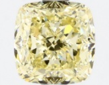 Fancy Yellow Cushion Cut 1.45ct Vs1 Lab Diamond