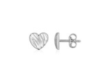 14k Gold Scribble Heart Stud Earrings