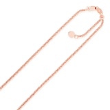 14k Rose Gold Heart Dangle Popcorn Chain 1.3mm