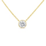 10k Gold .33ct Diamond Modern Bezel-set Necklace