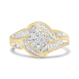 10k Two-tone Gold .75ct Diamond Swirl Ring