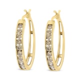 14k Gold-pl 1.00ct Champagne Diamond Earrings