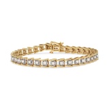 14k Gold-pl. 2.00ct Diamond Wave Link Bracelet