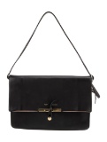 Celine Vtg Black Leather Pull-through Shldr Bag