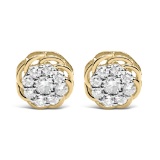 10k Gold-pl .50ct Diamond Cluster Stud Earrings