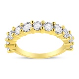 14k Gold-pl. Round 2.00ct Diamond 11-stone Ring