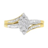 10k Two-tone Gold .50ct Diamond Marquise Ring