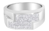 14k Wgold Princess 1.83ct Diamond Cluster Ring