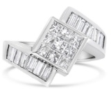 14k Wgold 2.21ct Diamond Kite-set Bypass Ring